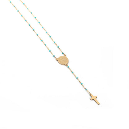 Women's Long Drip Glazed Enamel Stainless Steel Necklace